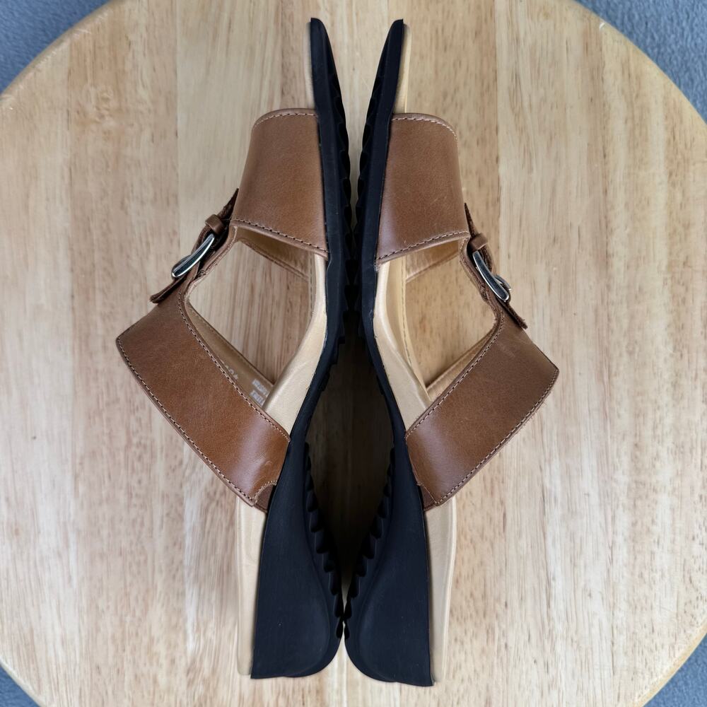 Paul Green München Brown Leather Slide Sandals Women’s Size 3.5 UK / 6 US - Picture 5 of 8